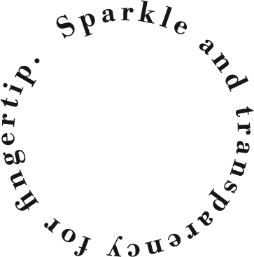 Sparkle and transparency for fingertip.